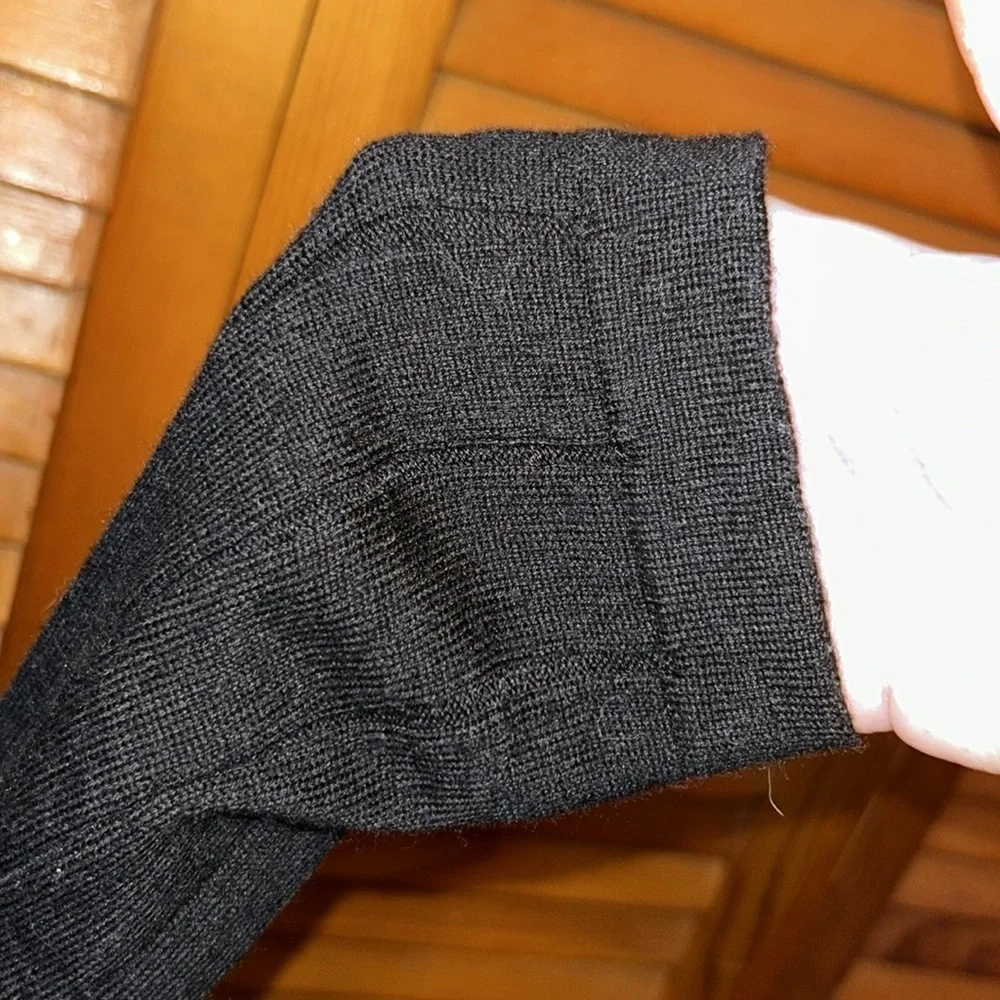 Bachrach 100% Merino Wool Black Crewneck Sweater – Made in Italy (L)